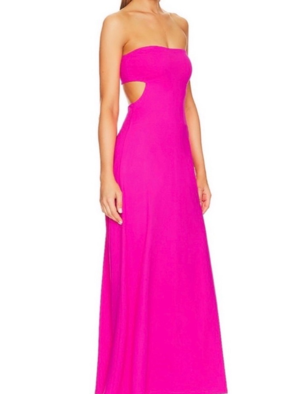Susana Monaco Strapless Cutout Maxi Dress in Hot Pink